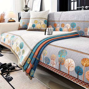 Capa de Sofá Chenille Estilo Boêmio 1pc, Capa para Sofá com Bordado Geométrico, Amigável para Cães, Protetor de Sofá Espesso e Macio, Capas Antiderrapantes para Almofadas, Protetor de Móveis, Decoração para Quarto Escritório Sala de Estar Casa, Melhore su