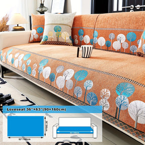 Capa de Sofá Chenille Estilo Boêmio 1pc, Capa para Sofá com Bordado Geométrico, Amigável para Cães, Protetor de Sofá Espesso e Macio, Capas Antiderrapantes para Almofadas, Protetor de Móveis, Decoração para Quarto Escritório Sala de Estar Casa, Melhore su