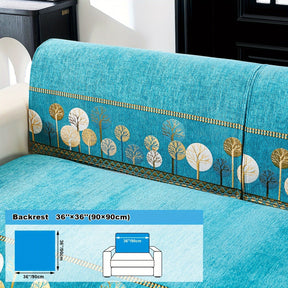 Capa de Sofá Chenille Estilo Boêmio 1pc, Capa para Sofá com Bordado Geométrico, Amigável para Cães, Protetor de Sofá Espesso e Macio, Capas Antiderrapantes para Almofadas, Protetor de Móveis, Decoração para Quarto Escritório Sala de Estar Casa, Melhore su