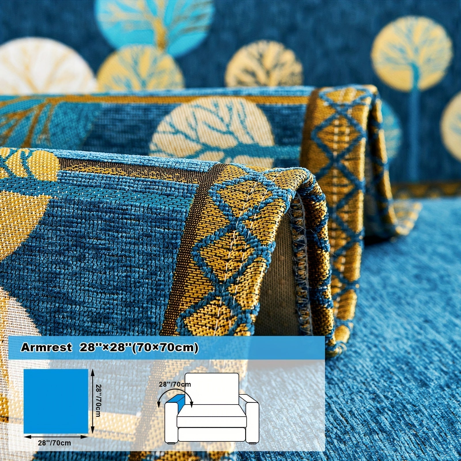 Capa de Sofá Chenille Estilo Boêmio 1pc, Capa para Sofá com Bordado Geométrico, Amigável para Cães, Protetor de Sofá Espesso e Macio, Capas Antiderrapantes para Almofadas, Protetor de Móveis, Decoração para Quarto Escritório Sala de Estar Casa, Melhore su