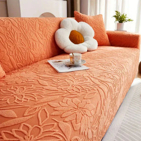 Capa de Sofá Jacquard Floral Impermeável para Casas com Pets