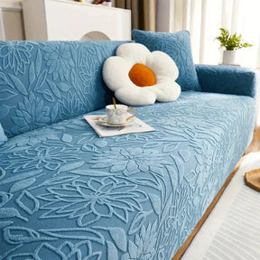 Capa de Sofá Jacquard Floral Impermeável para Casas com Pets