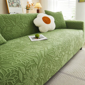 Capa de Sofá Jacquard Floral Impermeável para Casas com Pets