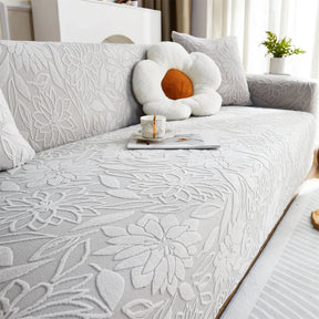 Capa de Sofá Jacquard Floral Impermeável para Casas com Pets