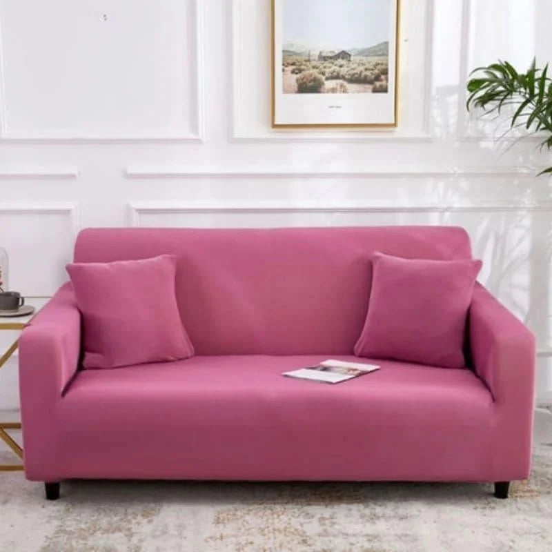 Capa De Sofá Stretch Ajustável Lisa Rosa