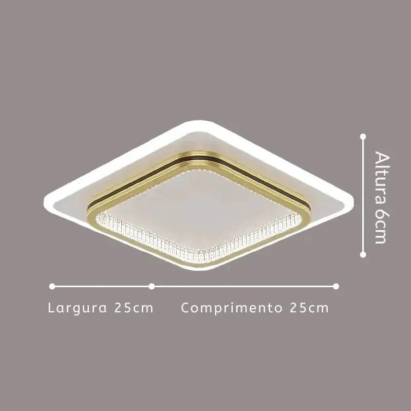 Luminária de Teto Moderna para Instalação de Sobrepor com Design Contemporâneo