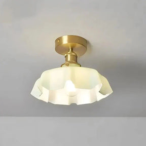 Luminária de Teto Sobrepor com Design Retrô e Cúpula de Vidro